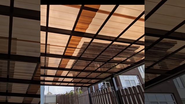 Навес.Монолитный профильный поликарбонат, цвет бронз?