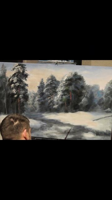 Картина маслом "После снегопада" #shorts #творчество #иску смотреть онлайн