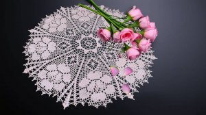 Салфетка "Розовые розы". Часть 2