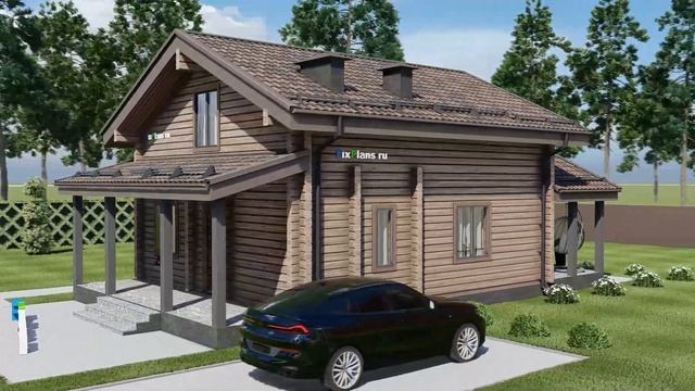 Проект одноэтажного дома c мансардой F-7640 смотреть онлайн