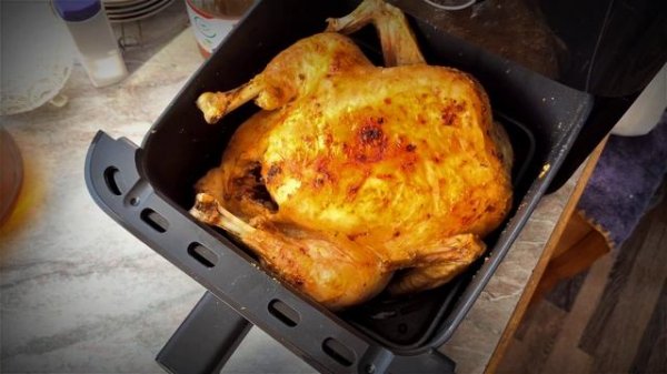 Запихнул курицу 3,5 кг в Аэрогриль  Xiaomi 6, 5 L #xiaomi #airfryer #yutu