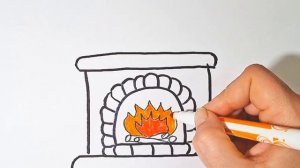 Как нарисовать камин. Простой способ для детей и начин