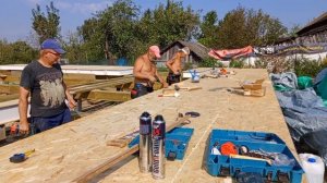 Обвязка свайного фундамента пакетом из 4х досок 50х200мм