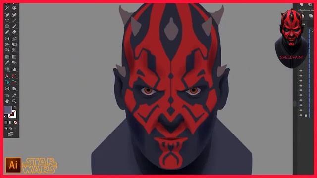 Як малювати реалізм вектор Speedpaint Fan Art DARTH MAUL artist 15 6 pro Photoshop illustrator смотреть онлайн