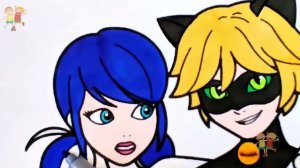 Ледибаг русалка и Супер-Кот оживают с помощью маркеров | раскраска Miraculous | LADYBUG & CAT NOIR