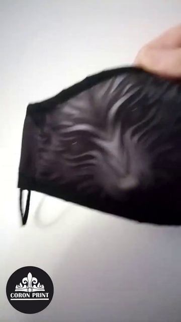 Маска черная, многоразовая. Волк. Печать на ткани. смотреть онлайн