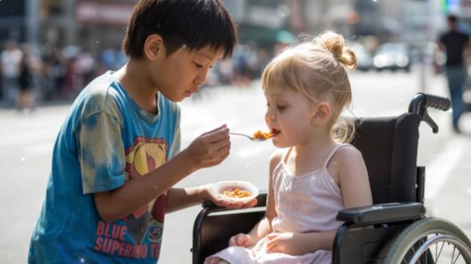 Миллионер увидел, как бездомный мальчик кормит его дочь-инвалида. Вот что он сделал!