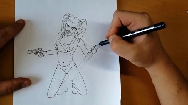 Рисуем Харли Квинн , Speed draw Harley Quinn! смотреть онлайн