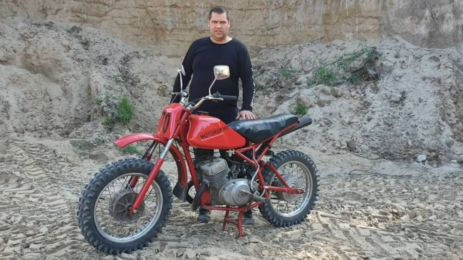 Тест-драйв самодельного кроссового мотоцикла. смотреть онлайн