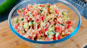 Очень вкусный салат с болгарским перцем