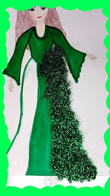 Изумрудное платье на бал. #антистресс#залипашки#релакс смотреть онлайн