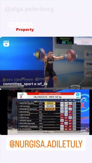 Есть золото чемпионата Азии по тяжёлой атлетике! смотреть онлайн