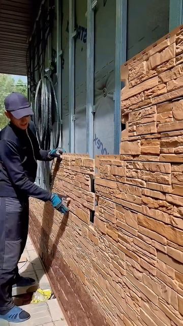 Installation Of Facade Panels #housebuilding | Монтаж фасадных панелей #стр