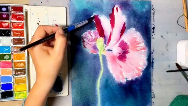 Как нарисовать цветы акварелью. Уроки рисования для н? смотреть онлайн