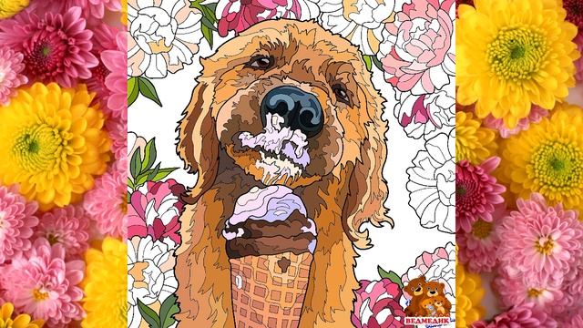 Dog eating ice cream Coloring Page - Раскраска Собака ест мороженое | Мультик для детей смотреть онлайн