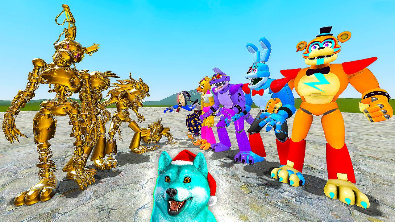 Семья глэмрок аниматроников против семья сломанных фнаф 9 в гаррис мод! garrys mod смотреть онлайн