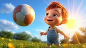 Веселый мячик скачет во дворе. мультик для детей и песенка для малышей