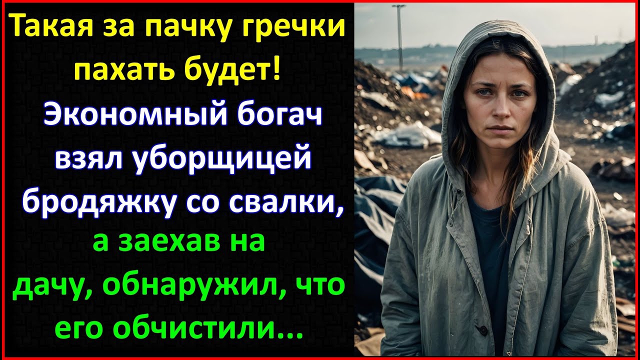 Такая за пачку гречки пахать будет...Экономный богач взял уборщицей бродяжку, а когда его обчистили.