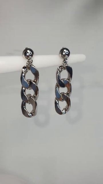 Серьги гвоздик, цепь SJ, серебро смотреть онлайн