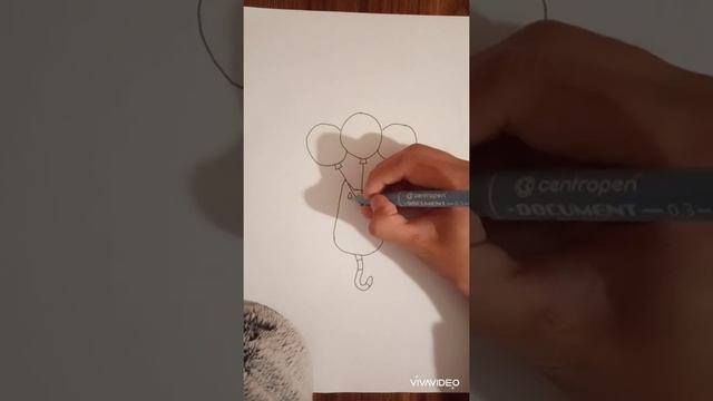 Лёхкий рисунок/Кот на воздушных шарах смотреть онлайн