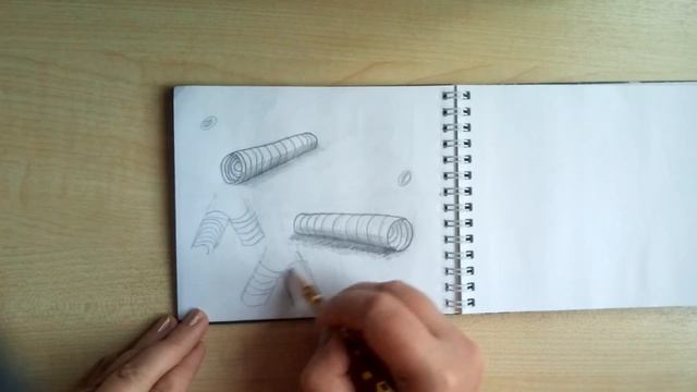 Рисую по книге. Пятнадцатый день. Трубы с контурными линиями смотреть онлайн