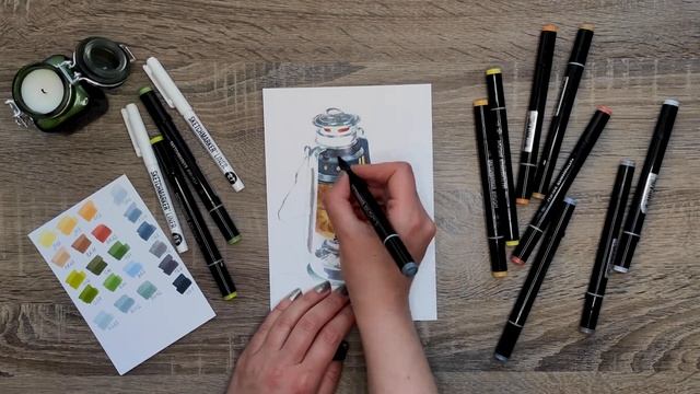 Как нарисовать лампу. Рисуем маркерами SKETCHMARKER смотреть онлайн
