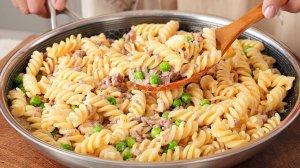 Паста с фаршем в сливочном соусе — просто, сытно и безумно вкусно! Любимое блюдо мужа!