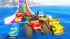 Монстр молния маккуин грузовик и тайо автобус автомобили мак грузовик и друзья мультики для детей