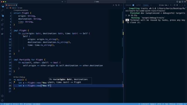 18.029. Implementing the PartialEq Trait for Structs смотреть онлайн