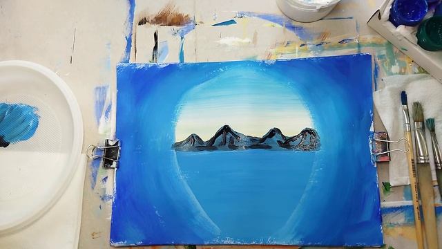 Рисуем "Волну" гуашью в правополушарной технике смотреть онлайн