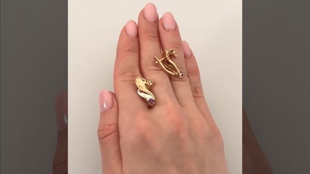 Серьги #Обольщение #кобры с английским замком из комби