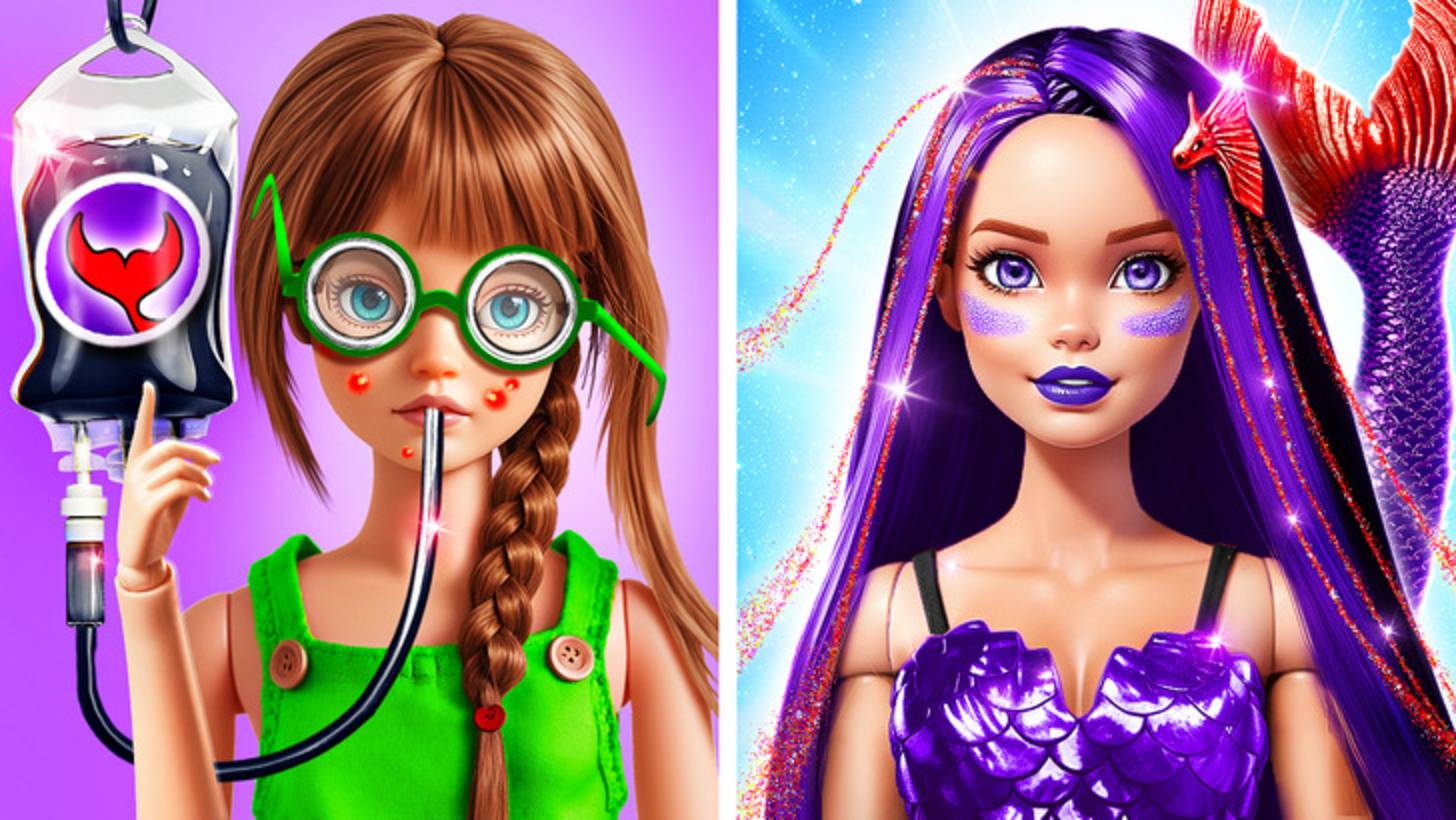 🖤Преображение в тёмную русалку ✨ Необычные бьюти-идеи смотреть онлайн