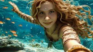 Подплывают два угря, и русалка, и заря (1920х1080)