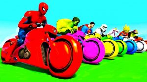 Детские мультики про цветные электрические мотоциклы и супергерои мультфильм для малышей