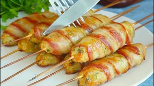 КАЖДЫЙ ДОЛЖЕН ПРИГОТОВИТЬ ТАКОЕ БЛЮДО! Самый вкусный рецепт из фарша. Котлеты в беконе