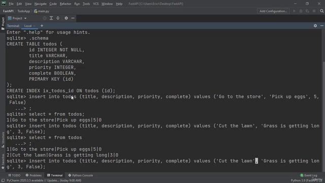 8. FastAPI Project SQLite3 Setting Up Todos смотреть онлайн