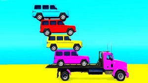 Развивающий мультик для детей цветные машинки грузовик и большой самолет для детей
