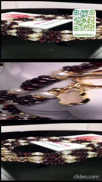 Коьье. Гранат и жемчуг. #украшенияскамнями #stonebeads смотреть онлайн