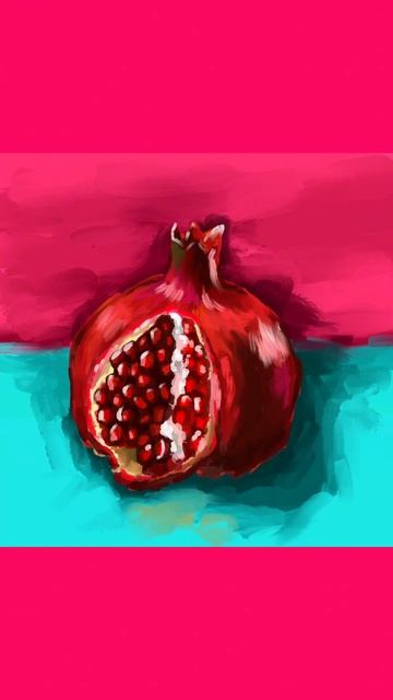 Процесс рисования граната 😍🤌 #music #didgital #drawing #еда #кар