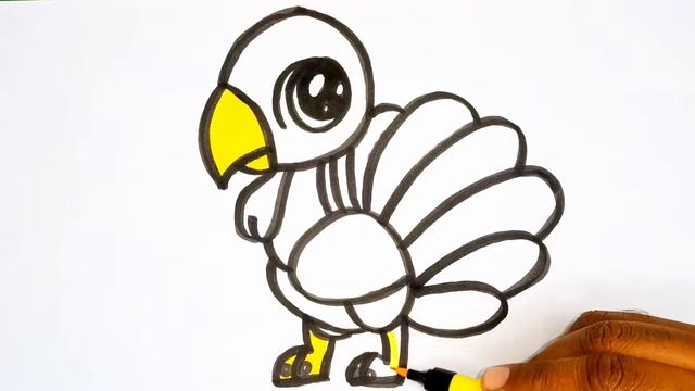 Turkey Drawing for kids |Turkiya bolalar uchun rasm chizish | Рисунок индейки для детей | смотреть онлайн