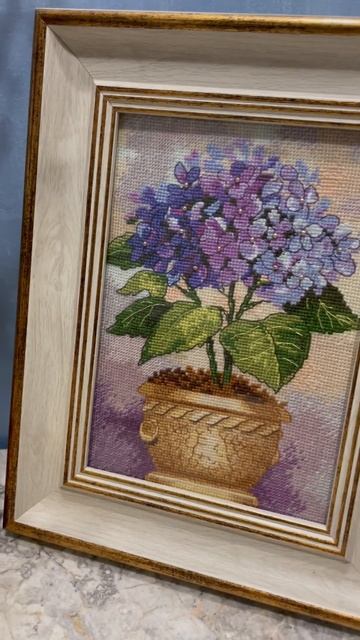 Финиш 2023 апрель #embroidery #вышивка #гортензия #hydrangea
