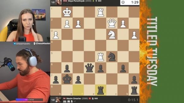 ПОКАЖИ СВОЙ ДУХ, МАТЬ ТВОЮ! // WCM МАЙЯ ПОРОЖНЯК vs FM МАКСИМ ОМАРИЕВ #шахматы #chess