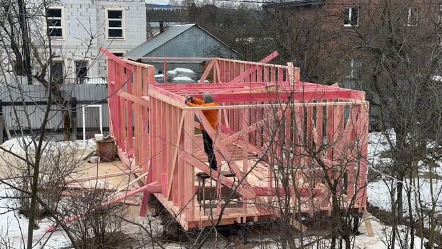25-26 янв. 2025. Строю сам каркасный дом. Доделал каркас все