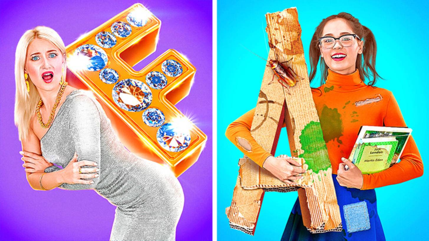 💼Богатая vs бедная школьница 🤩 Кто круче в классе? смотреть онлайн