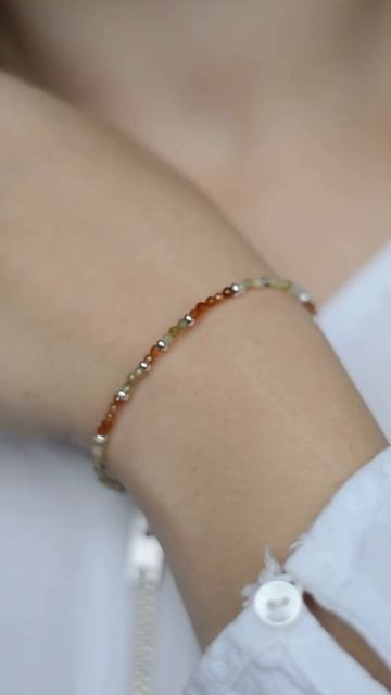 Браслет натуральний камінь зелений Гранат Спесартин ?