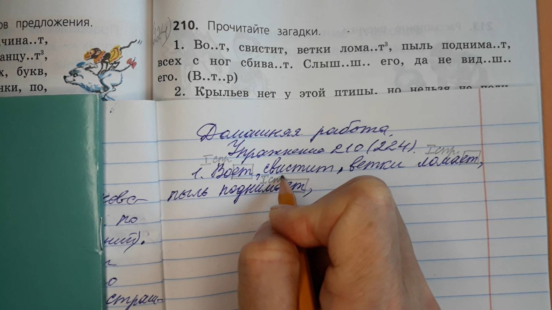 Русский язык 4 класс, 2 часть, упр.210 (224), стр.103 (107)