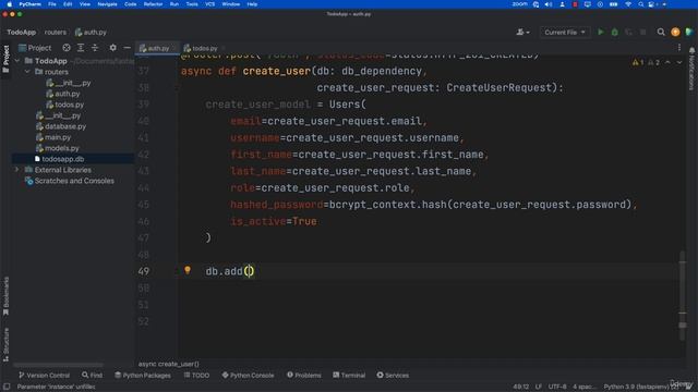 9. FastAPI Project Save User to Database смотреть онлайн
