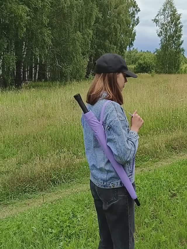 Чехол для зонта трость с лямкой Сиреневый 60 и 70см.