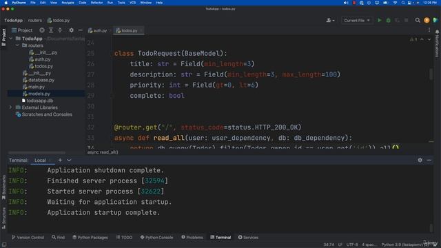 2. FastAPI Project Get All Todos (User ID) смотреть онлайн