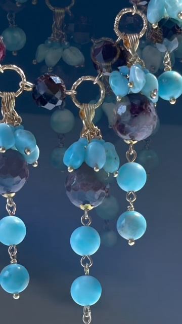 Гранат и ларимар в украшении! #handmade_jewellery смотреть онлайн